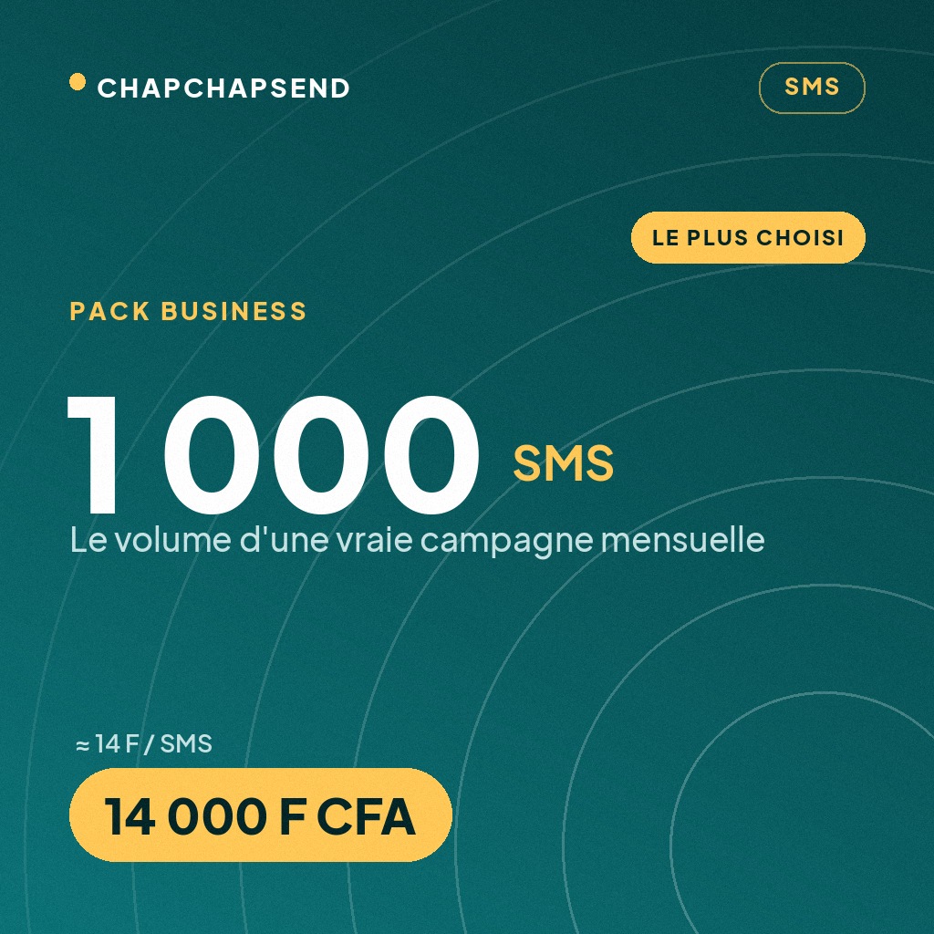 Campagne SMS Business — 1 000 SMS inclus (Sénégal)