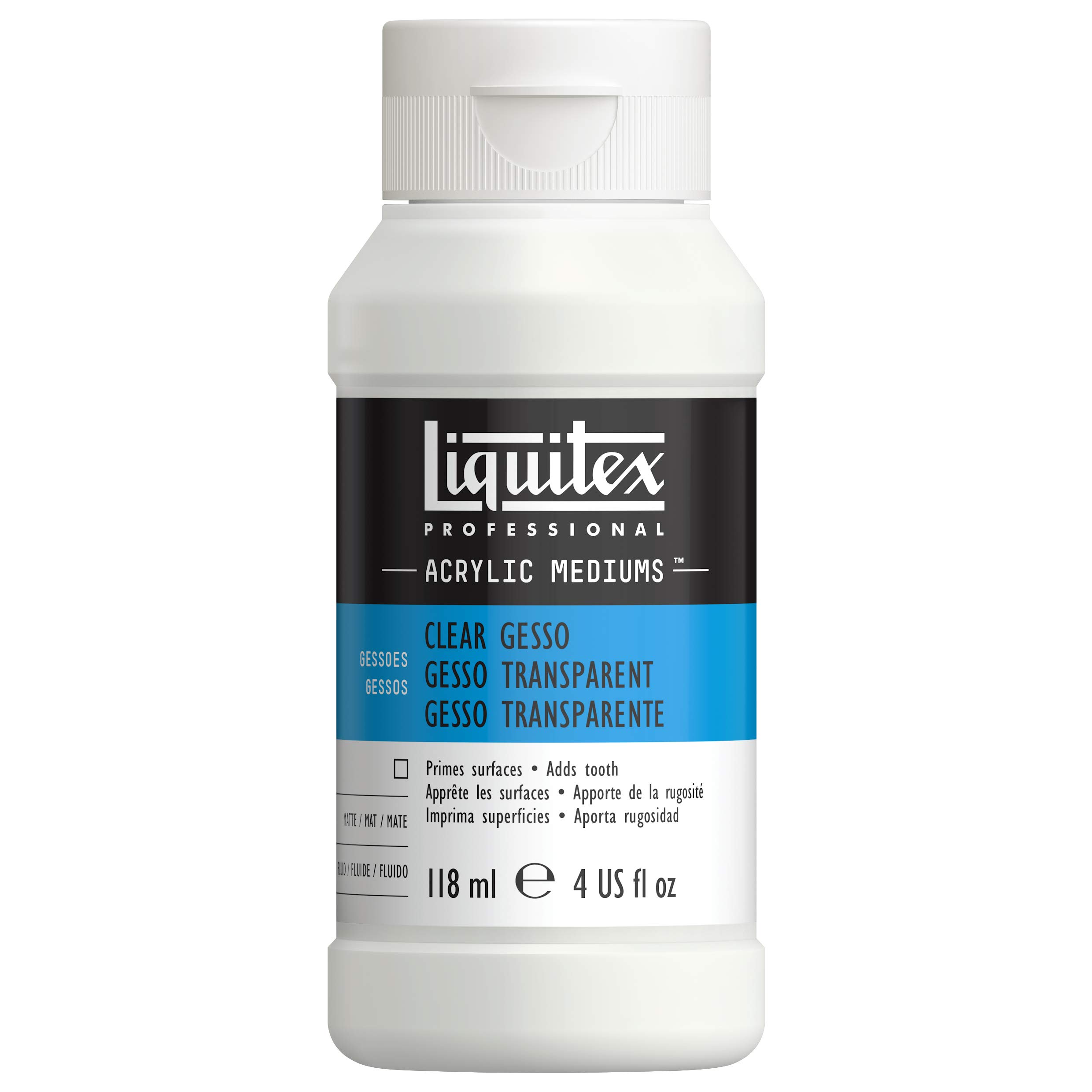 Gesso acrylique transparent Liquitex 118ml pour préparer toiles bois papier