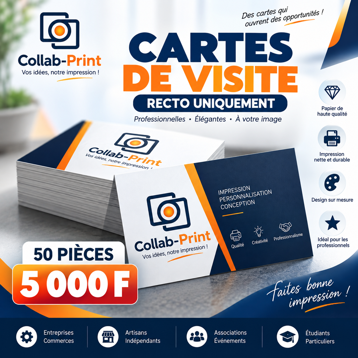 Cartes de visite 50 recto