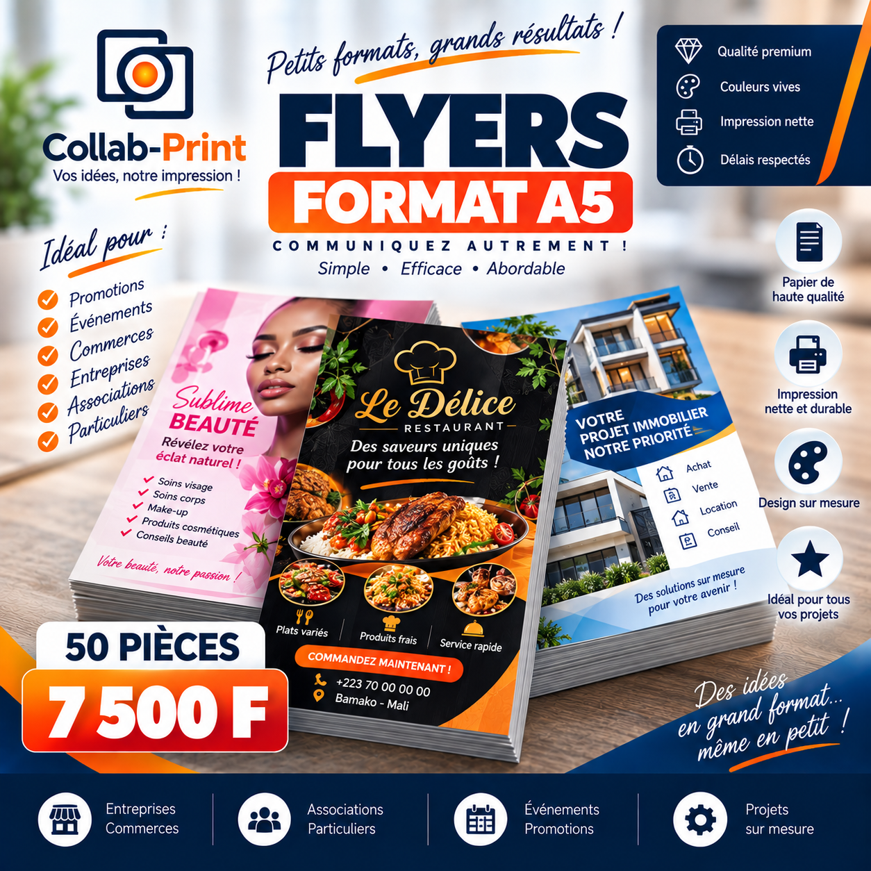 Flyers 50 pièces format A5