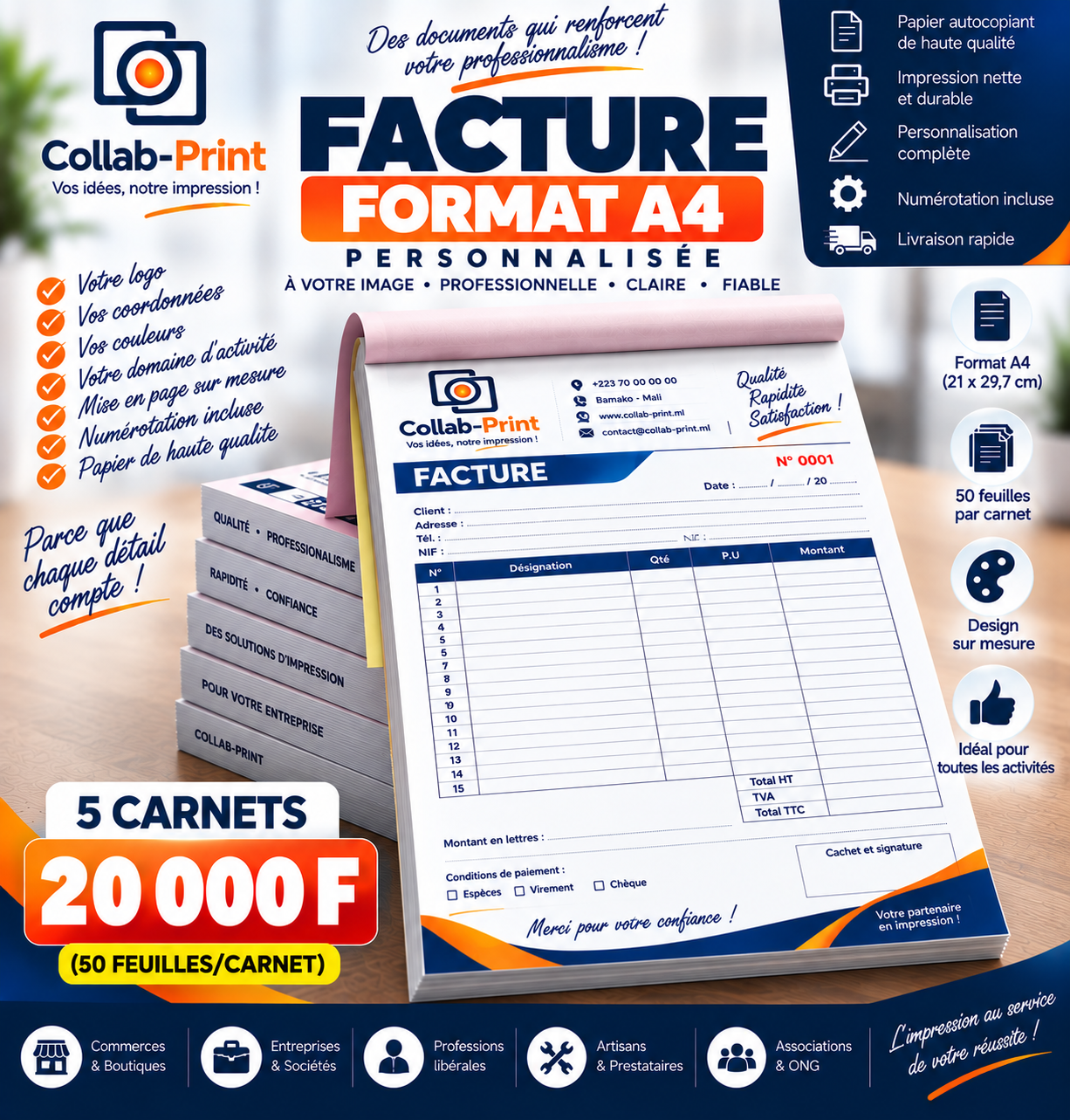 5 Carnet de factures format A4