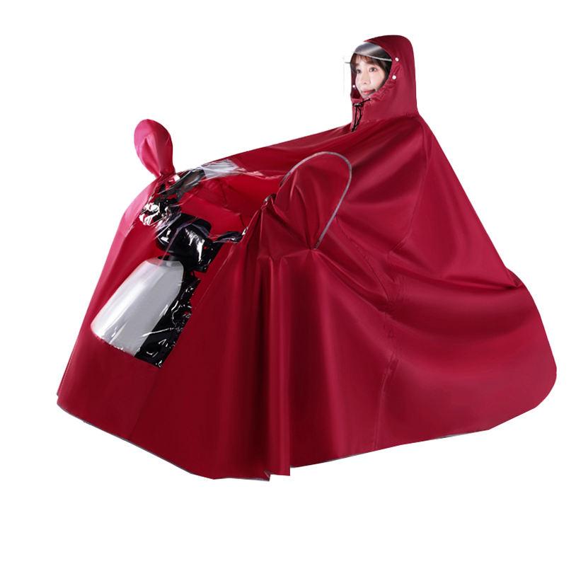 Cape de pluie imperméable pour moto et scooter avec capuche bordeaux