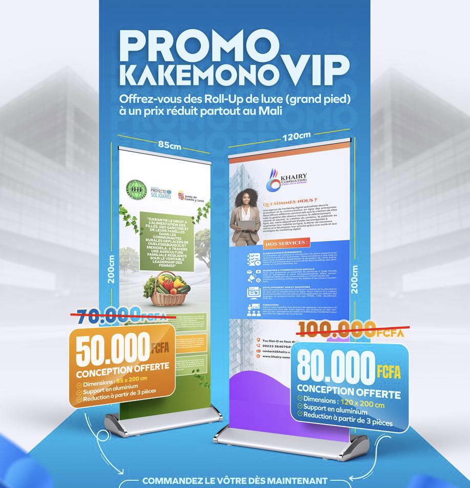 Roll-Up Kakemono de luxe avec sac de transport